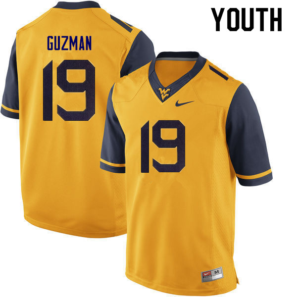 NCAA Youth Noah Guzman West Virginia Mountaineers Gold #19 Nike Stitched Football College Authentic Jersey JA23R36DA